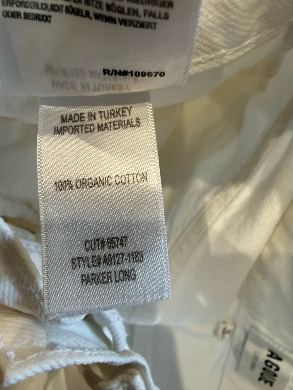 Agolde Parker Long White Denim Shorts - Picture 5 of 6